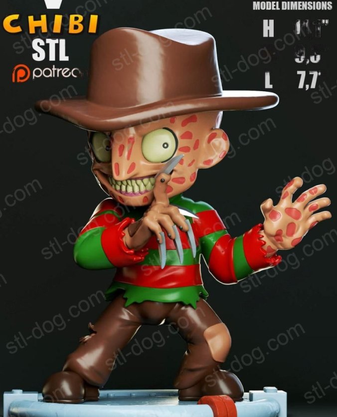 梦魇杀手 弗雷迪·克鲁格(Freddy Krueger Chibi) 3D打印图纸